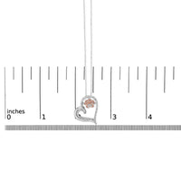 14K Rose Gold Plated Sterling Silver 1/10 Cttw Diamond Paw & Heart Pendant Necklace
