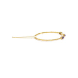 18K Yellow Gold Purple Amethyst and 1/3 Cttw Diamond Halo Station Bracelet-1 thumbnail 2