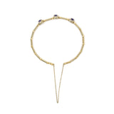 18K Yellow Gold Purple Amethyst and 1/3 Cttw Diamond Halo Station Bracelet-3 thumbnail 4