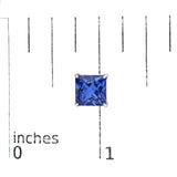 Platinum 7x7 Lab Created Blue Sapphire Princess Cut Solitaire Stud Earrings-4 thumbnail 5