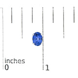 Platinum 5X7 MM Lab Created Blue Sapphire Oval Solitaire Stud Earrings-4 thumbnail 5