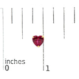 18K Yellow Gold 6x6 MM Created Red Ruby Heart Solitaire Stud Earrings-4 thumbnail 5
