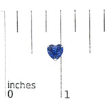 Platinum 6x6 Lab Created Blue Sapphire Heart Solitaire Stud Earrings-4 thumbnail 5