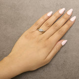 14K Yellow Gold Plated Sterling Silver 1/10 Cttw Diamond Bypass Ring-2 thumbnail 3