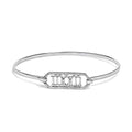 .925 Sterling Silver 1/5 Cttw Diamond Mom Bangle Bracelet-0