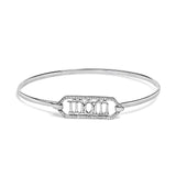 .925 Sterling Silver 1/5 Cttw Diamond Mom Bangle Bracelet-0 thumbnail 1