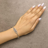 .925 Sterling Silver 1/5 Cttw Diamond Mom Bangle Bracelet-2 thumbnail 3