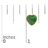 18K Yellow Gold 9x8 MM Bezel Set Green Jade Heart Stud Earrings-4 thumbnail 5