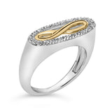 14K Yellow Gold Plated Sterling Silver Diamond Accent Infinity Ring-3 thumbnail 4