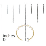 18K Yellow Gold Freshwater Pearl Cuff Bangle Bracelet-4 thumbnail 5