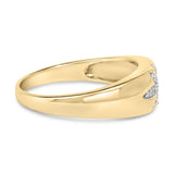 18K Yellow Gold 1/10 Cttw Diamond Star Burst Inlay Ring-1 thumbnail 2