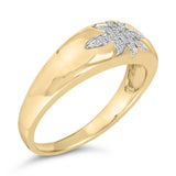 18K Yellow Gold 1/10 Cttw Diamond Star Burst Inlay Ring-3 thumbnail 4
