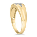 18K Yellow Gold 1/10 Cttw Diamond Star Burst Inlay Ring-4 thumbnail 5