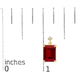 18K Yellow Gold Rectangular Emerald-Cut Garnet and Diamond Dangle Earrings-4 thumbnail 5