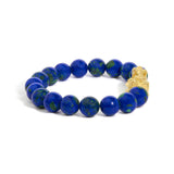 18K Yellow Gold Azurite Beaded Dragon Charm Bracelet-1 thumbnail 2