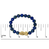 18K Yellow Gold Azurite Beaded Dragon Charm Bracelet-4 thumbnail 5