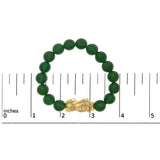 18K Yellow Gold Green Agate Beaded Bracelet with Dragon Charm-4 thumbnail 5