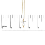 14K Yellow Gold Plated Sterling Silver 1/4 Cttw Diamond Cross Pendant Necklace-4 thumbnail 5