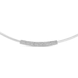 .925 Sterling Silver 1/5 Cttw Diamond Curved Bar Diamond Necklace-1 thumbnail 2