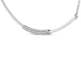 .925 Sterling Silver 1/5 Cttw Diamond Curved Bar Diamond Necklace-3 thumbnail 4