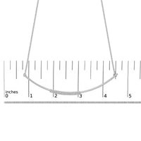 .925 Sterling Silver 1/5 Cttw Diamond Curved Bar Diamond Necklace