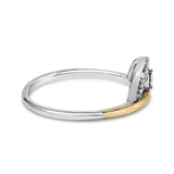 14K Yellow Gold Plated Sterling Silver 1/10 Cttw Diamond Arc Ring-1 thumbnail 2