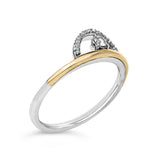 14K Yellow Gold Plated Sterling Silver 1/10 Cttw Diamond Arc Ring-3 thumbnail 4