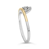 14K Yellow Gold Plated Sterling Silver 1/10 Cttw Diamond Arc Ring-4 thumbnail 5