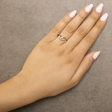 14K Yellow Gold Plated Sterling Silver 1/10 Cttw Diamond Arc Ring-2 thumbnail 3