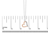 14K Rose Gold Plated Sterling Silver 1/10 Cttw Diamond Open Heart Pendant Necklace-4 thumbnail 5