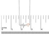 14K Rose Gold Plated Silver Diamond Accent Zig Zag Heart Necklace-4 thumbnail 5