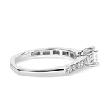 14K White Gold Diamond 1/2 Cttw Princess Cut Diamond Engagement Ring (G-H Color, VS2-SI1 Clarity) - Size 7-1 thumbnail 2