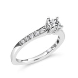 14K White Gold Diamond 1/2 Cttw Princess Cut Diamond Engagement Ring (G-H Color, VS2-SI1 Clarity) - Size 7-3 thumbnail 4