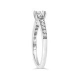 14K White Gold Diamond 1/2 Cttw Princess Cut Diamond Engagement Ring (G-H Color, VS2-SI1 Clarity) - Size 7-4 thumbnail 5