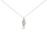 14k Rose Gold Plated Sterling Silver 1/10 Cttw Diamond Swirl Pendant Necklace-1 thumbnail 2