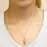 14k Rose Gold Plated Sterling Silver 1/10 Cttw Diamond Swirl Pendant Necklace-2 thumbnail 3
