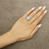 Sterling Silver 1.0 Cttw Diamond Swirl Cluster Cocktail Ring-2 thumbnail 3