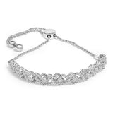 .925 Sterling Silver 1.0 Cttw Diamond X Link Bolo Bracelet-0 thumbnail 1
