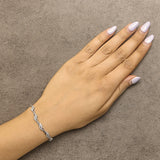 .925 Sterling Silver 1/2 Cttw Diamond Double Wave Bolo Bracelet-2 thumbnail 3