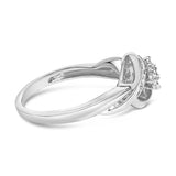 Sterling Silver 1/10 Cttw Diamond Bypass Cluster Ring-1 thumbnail 2