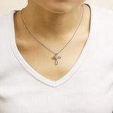 10K Rose Gold Plated Sterling Silver Diamond Accent Cross Pendant Necklace-2 thumbnail 3