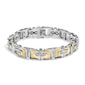 Men's  10K Yellow Gold Plated Silver Diamond Accent Geometric Link Bracelet-0