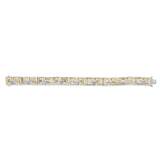 Men's  10K Yellow Gold Plated Silver Diamond Accent Geometric Link Bracelet-3 thumbnail 4