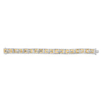 Men's  10K Yellow Gold Plated Silver Diamond Accent Geometric Link Bracelet