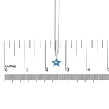 Sterling Silver Blue Enamel and Diamond Accent Star Pendant Necklace-4 thumbnail 5