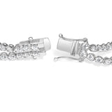 18K White Gold 5 3/5 Cttw Natural Diamond Double Row Link Tennis Bracelet (G-H Color, VS1-VS2 Clarity) - 7
