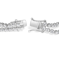 18K White Gold 5 3/5 Cttw Natural Diamond Double Row Link Tennis Bracelet (G-H Color, VS1-VS2 Clarity) - 7