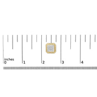 10K Yellow Gold Plated .925 Sterling Silver 1/6 Cttw Diamond Textured Halo Stud Earrings