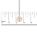 14K Yellow Gold Plated Sterling Silver 1/10 Cttw Diamond Cross Medallion Pendant Necklace-4 thumbnail 5