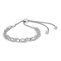 .925 Sterling Silver 1/2 Cttw Diamond Weave and Station Bolo Bracelet-0